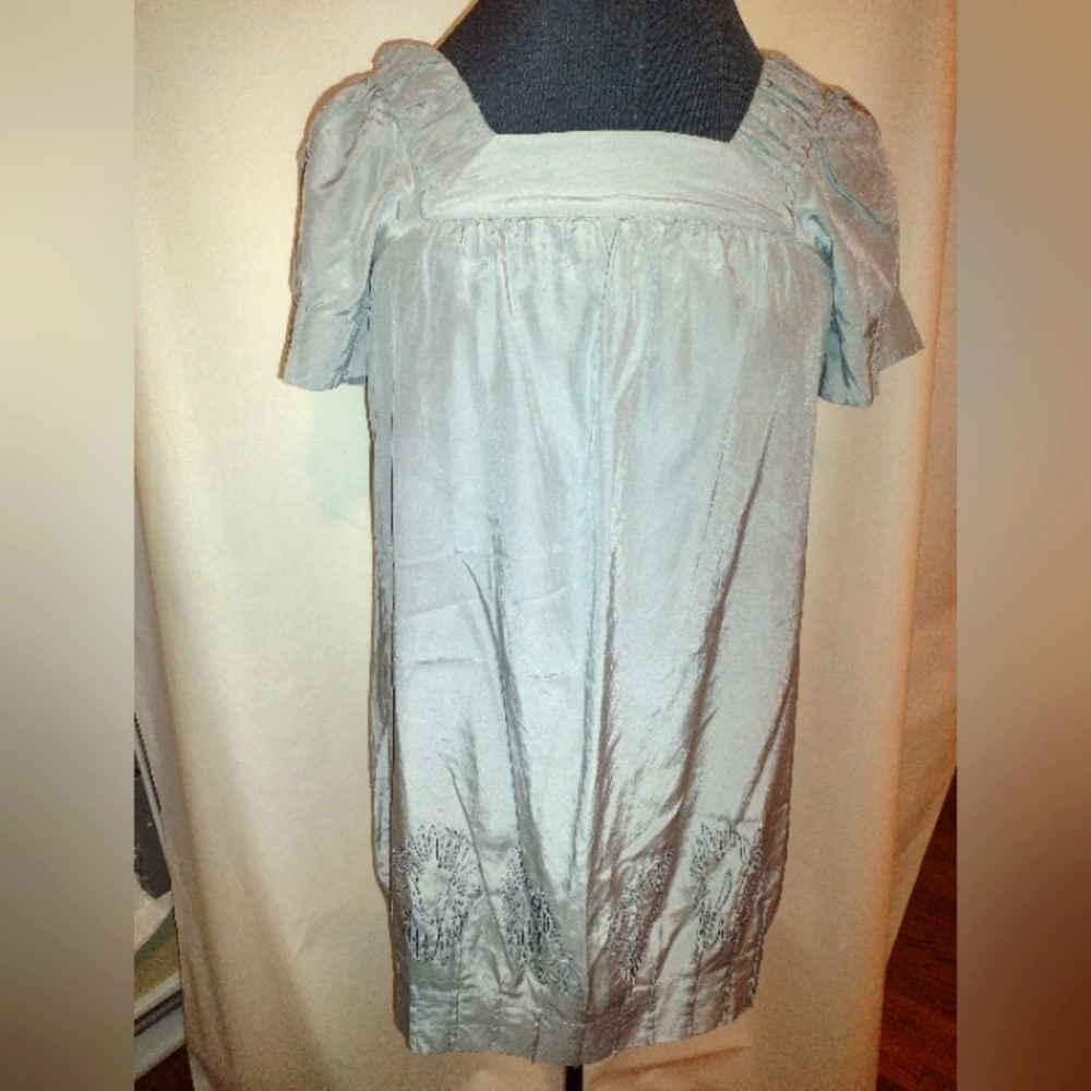Michel Rene silk embroidered dress